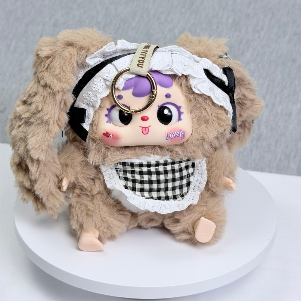 Samuel Rabbit Big Family Tyke 3 Plush Doll Brown Gingham Lace Bonnet K190